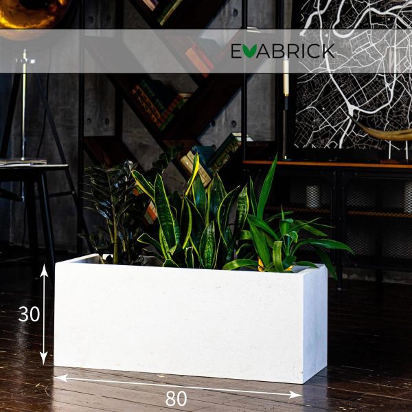 Evabrick Rectangle 52 л, 30*80 см, 18 кг, белый, прямоугольник