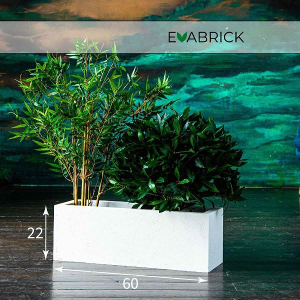 Evabrick Rectangle 22 л, 22*60 см, 10 кг, белый, прямоугольник