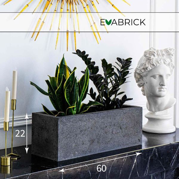 Evabrick Rectangle 22 л, 22*60 см, 10 кг, серый, прямоугольник