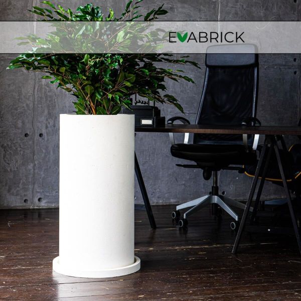 Evabrick Cylinder 84 л, 80*40 см, 27 кг, белый, цилиндр с поддоном