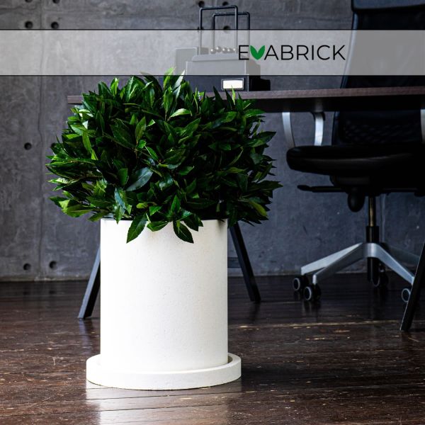 Evabrick Cylinder 19 л, 35*30 см, 10 кг, белый, цилиндр с поддоном
