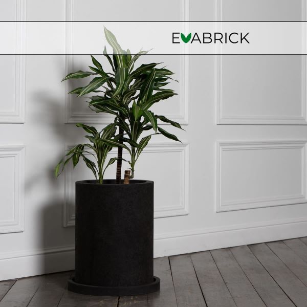 Evabrick Cylinder 33 л, 45*35 см, 16 кг, черный, цилиндр с поддоном